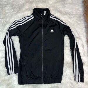 Adidas~Youth~Black Classic Full Zip Sports Track Jacket~Size Small (8-10 yrs)